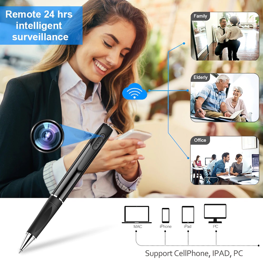 Bút PV8 Camera Wifi xem online từ xa - Quay Offline - Online 4h âm thanh rõ nét