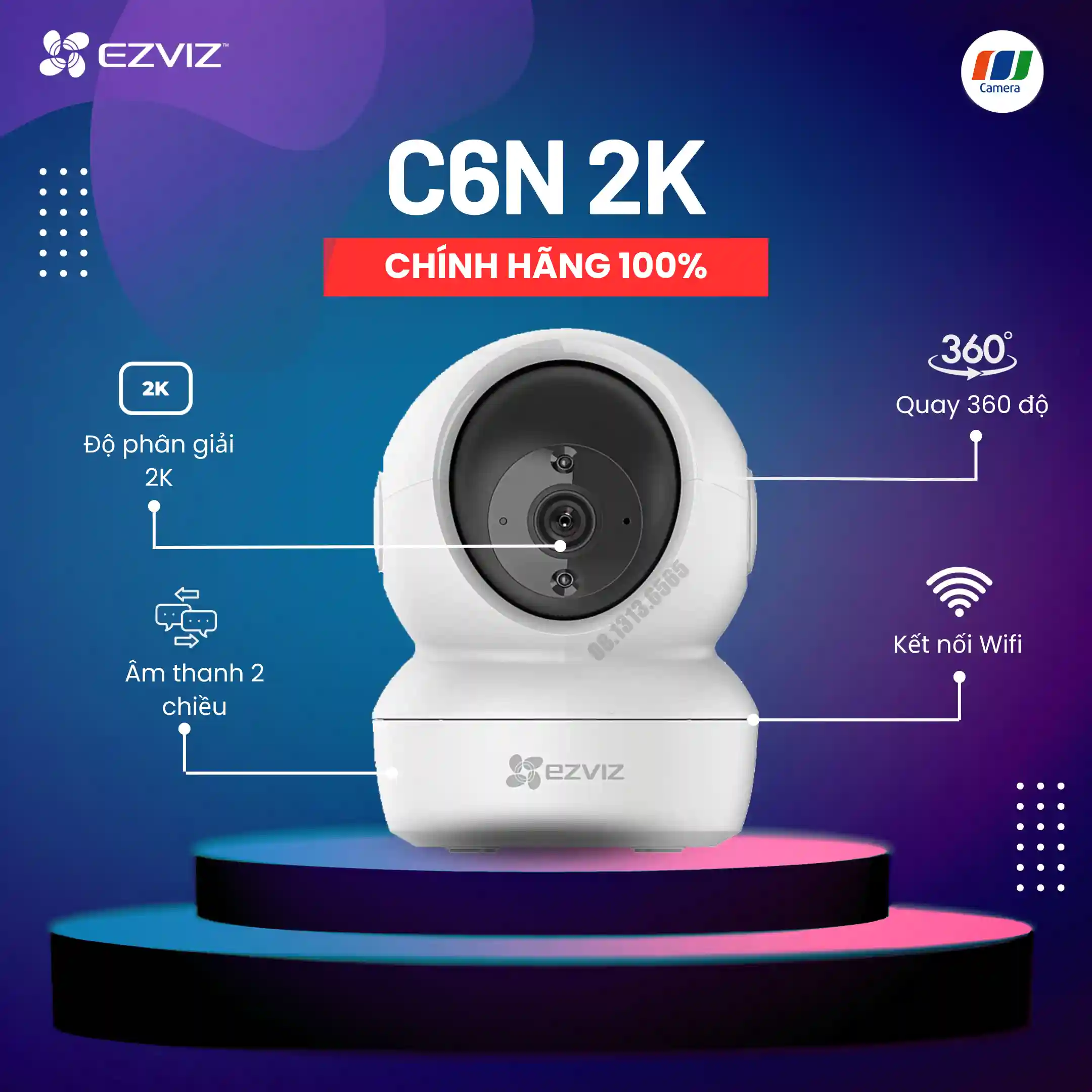Trọn Camera Wifi Full 2K 64GB 360° Hikvision EZVIZC6N Âm Thanh 2 Chiều