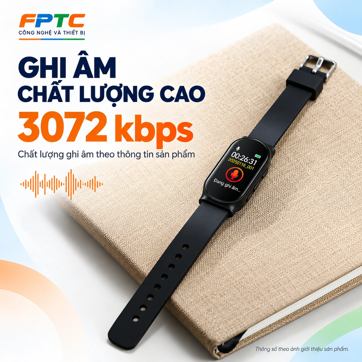 Máy ghi âm đồng hồ đeo tay Lenovo C1 – Ghi liên tục 15 giờ