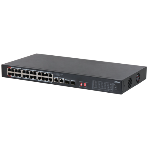 Switch PoE DAHUA DH-S3228-24GT-375 (24 PoE Gigabit, 2 uplink Gigabit, 2 SFP, 375W)