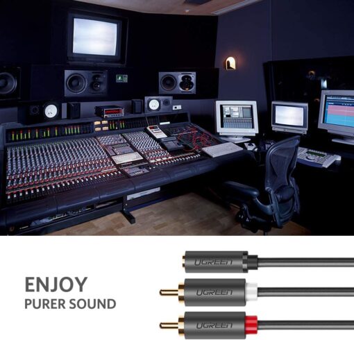 Cáp chuyển 3.5mm sang 2 đầu RCA Hoa Sen AV102 10561 Dài 20cm