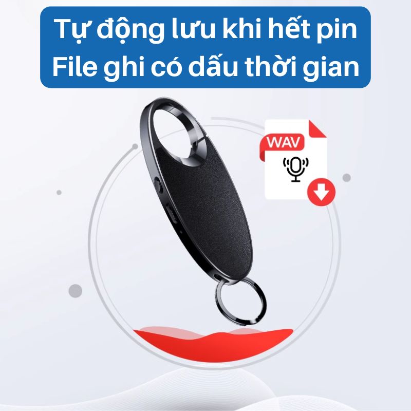 Móc khóa ghi âm Lenovo C2 - Ghi âm 24h - Lọc âm siêu tốt - Nhỏ gọn - Kín đáo