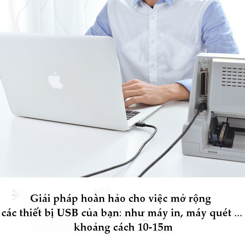Cáp máy in Ugreen US122 10374 tích hợp IC khuyếch đại Dài 10m