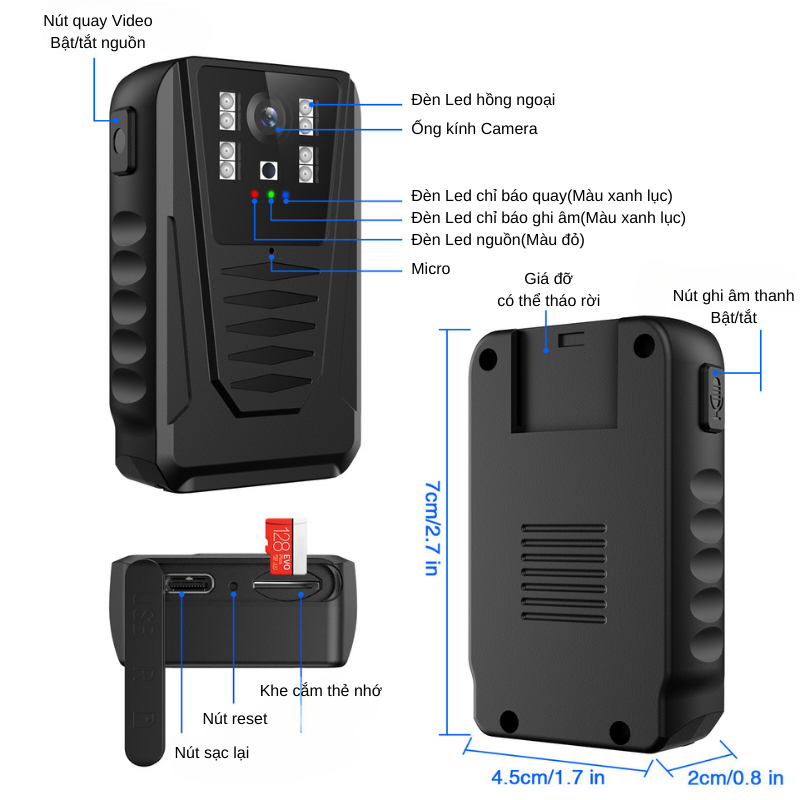 Camera Body 880 V2: Giải pháp giám sát chuyên nghiệp cho công ty bảo vệ