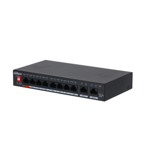 Switch PoE DAHUA DH-PFS3010-8GT-96 (8 PoE Gigabit, 2 uplink Gigabit, 96W)