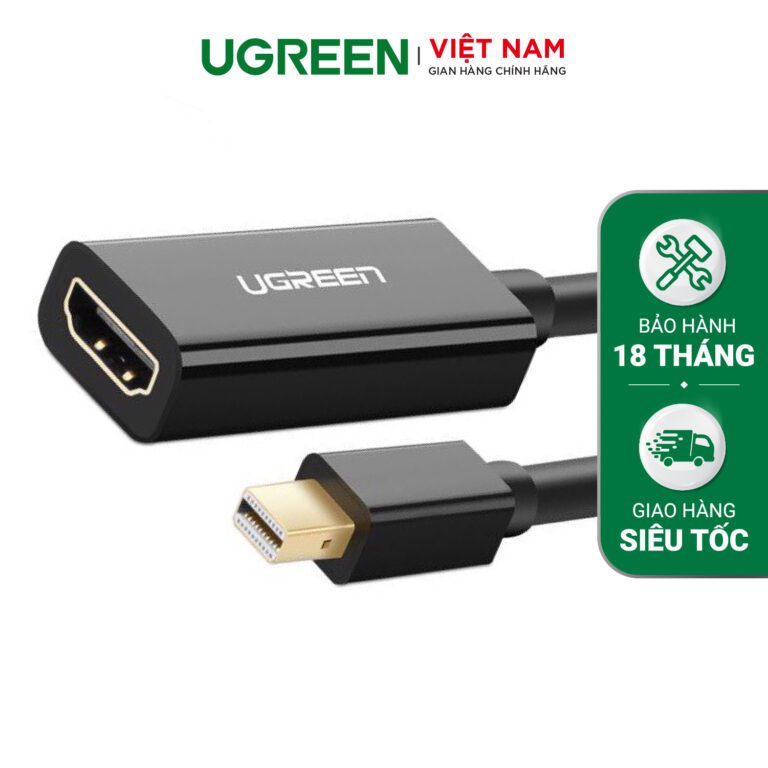 Cáp chuyển Mini DisplayPort sang HDMI hỗ trợ 4K UGREEN MD112 40360 Màu Đen