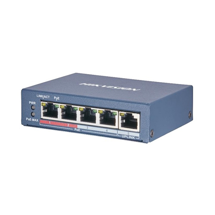 Switch GIGABIT Hi POE 4 cổng 1000Mpbs Hikvision DS-3E0505HP-E