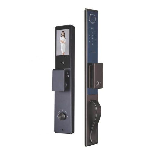 Khóa cửa vân tay Kassler KL988-CNC Black, Camera 2 chiều, Face ID 3D