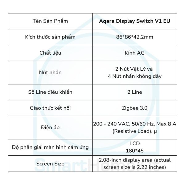 Công Tắc Thông Minh Aqara Display Switch V1 EU