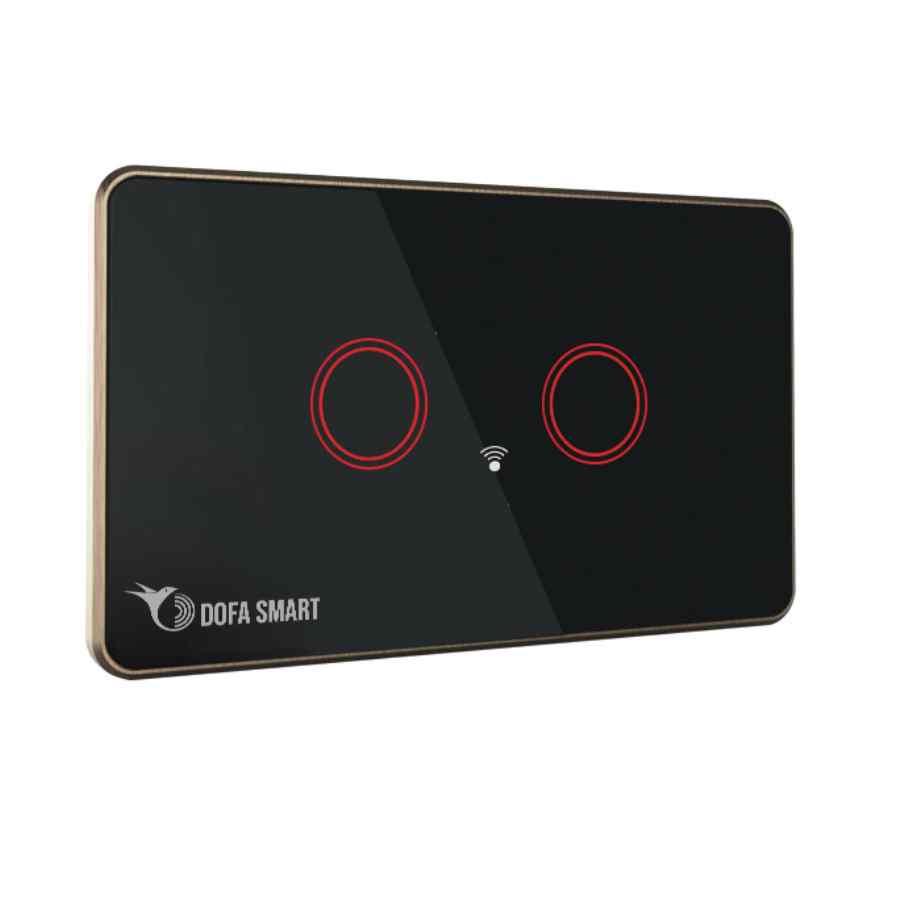Công tắc thông minh 2 nút Zigbee DOFA SMART màu đen V234