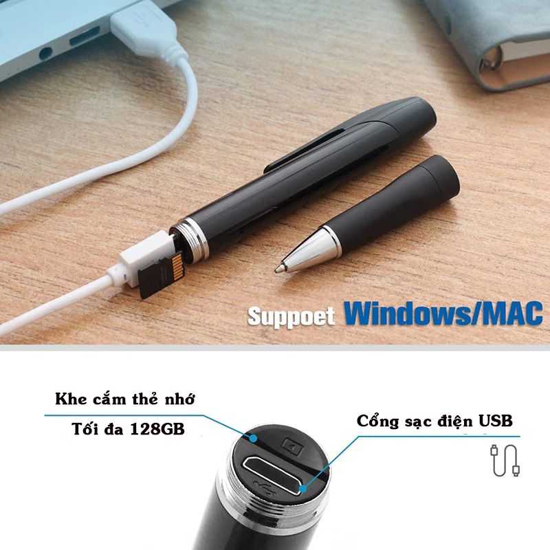 Bút PV8 Camera Wifi xem online từ xa - Quay Offline - Online 4h âm thanh rõ nét