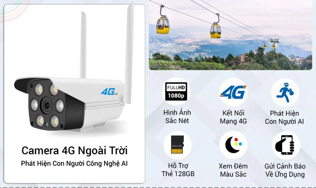 Camera 4G Ngoài Trời IS10 Phát Hiện Con Người Thông Minh