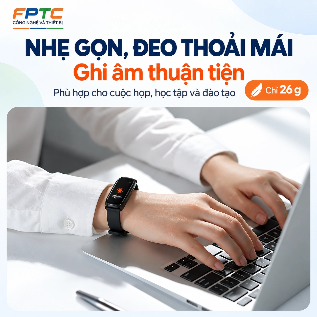 Máy ghi âm đồng hồ đeo tay Lenovo C1 – Ghi liên tục 15 giờ