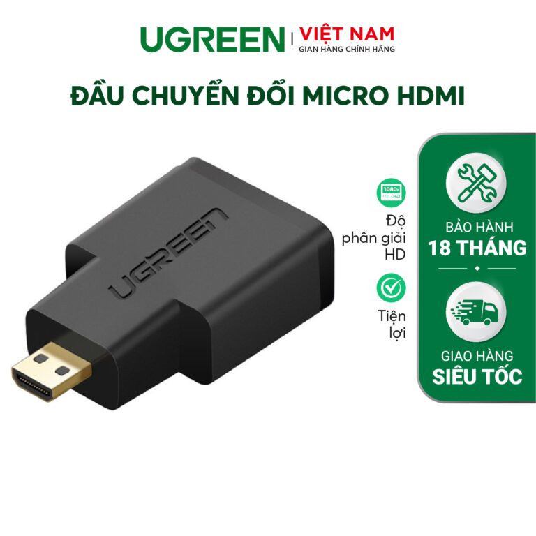 Đầu chuyển đổi micro HDMI (đực) sang HDMI (cái) UGREEN 20106