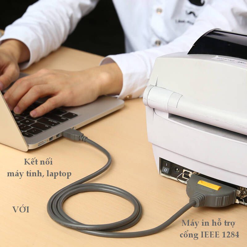 Dây cáp máy in USB sang IEEE1284 Parallel dài 1.5m UGREEN CR124 30227