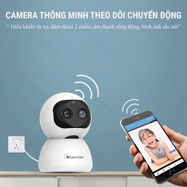 Camera wifi trong nhà xoay 360 độ CARECAM Zoom 10X SM400-CT