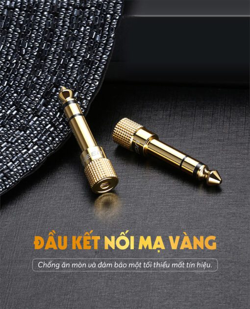 Đầu jack chuyển đổi âm thanh từ cổng 3.5mm cái sang cổng 6.5mm đực chính hãng UGREEN 20503