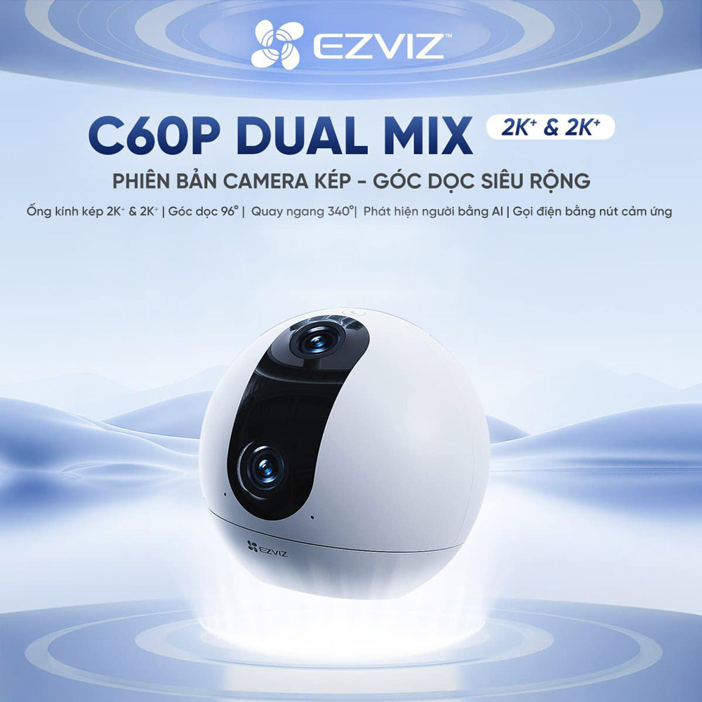 Camera mắt kép quay quét 2K+ EZVIZ C60P Dual Mix