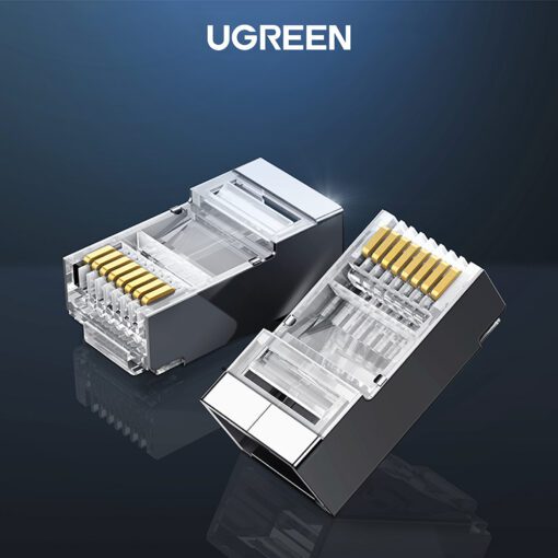 Đầu (hạt) bấm mạng RJ45 cho dây CAT6 bọc inox chống nhiễu UGREEN NW111 50247 50 Chiếc/Hộp