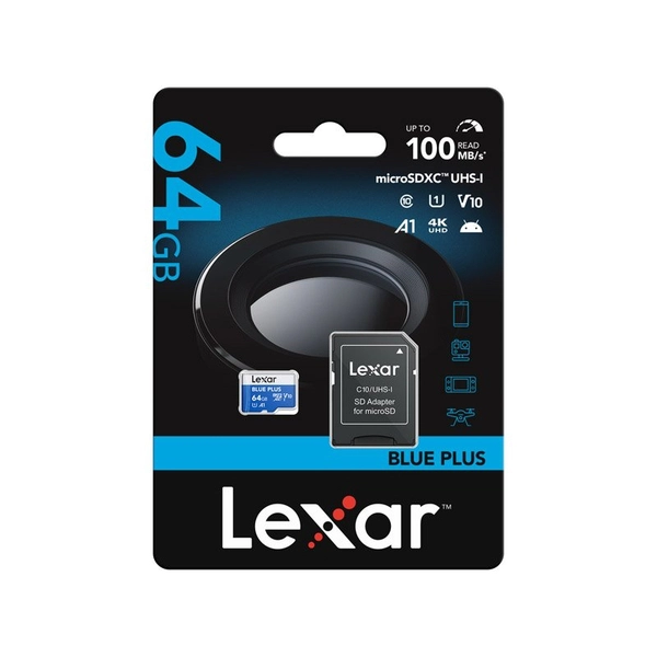 Thẻ nhớ LEXAR MicroSD 64GB BLUE PLUS LMSBLPL064G-BNANG chính Hãng