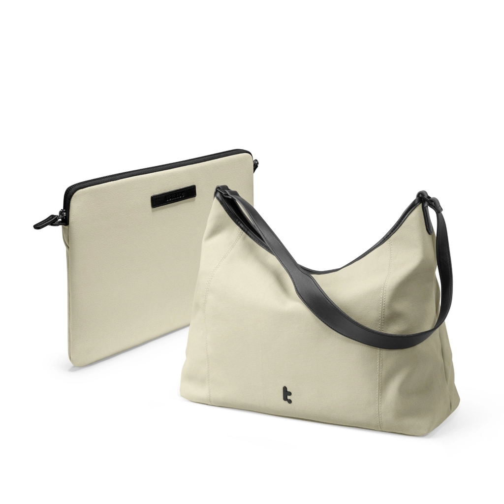 Combo Túi Xách Và Túi Chống Sốc Tomtoc (Usa) Versatile - T28 Laptop Tote T28M1 Màu Kaki