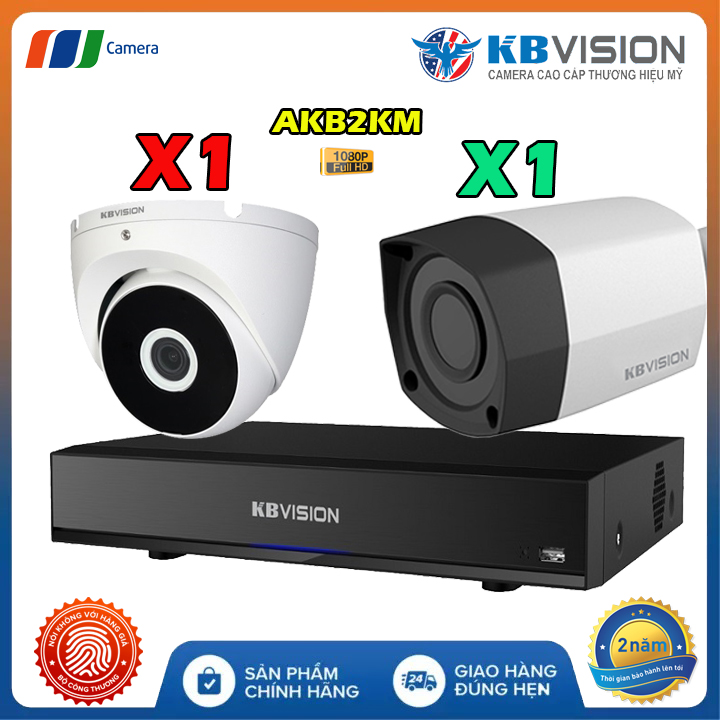 Trọn Bộ 2 Camera Có Dây KBVision AKB2KM-2MP Full HD