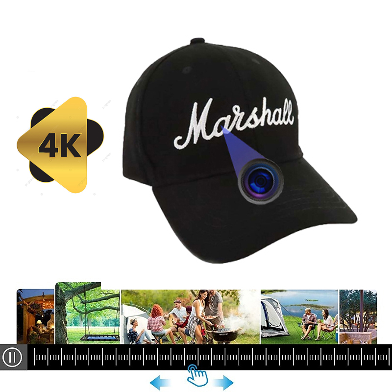 Camera Ngụy Trang Mũ Đợi Marshall - Hình ảnh 4K - Pin 8h - Âm thanh rõ nét