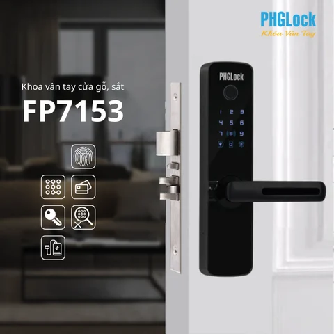 Khóa cửa cho căn hộ, nhà phố PHGLOCK FP7153 (Đen)