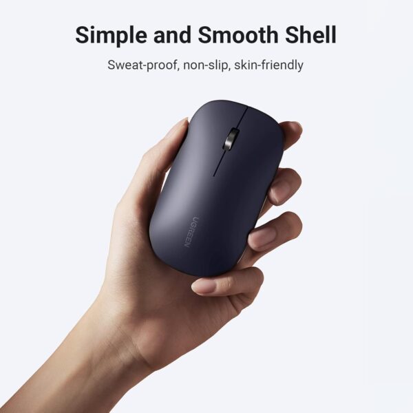 Chuột Máy Tính Bluetooth Ugreen MU001 25163– Hỗ Trợ Kết Nối USB 2.4G Màu Đen