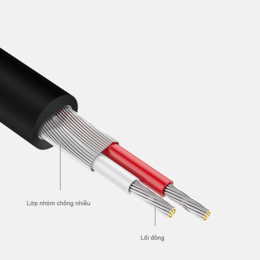 Cáp chuyển 3.5mm sang 2 đầu RCA Hoa Sen AV102 10561 Dài 20cm