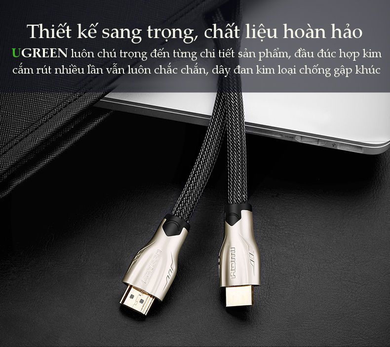 Cáp HDMI 15M bọc lưới chống nhiễu hỗ trợ 3D full HD 4Kx2K chính hãng Ugreen 11197