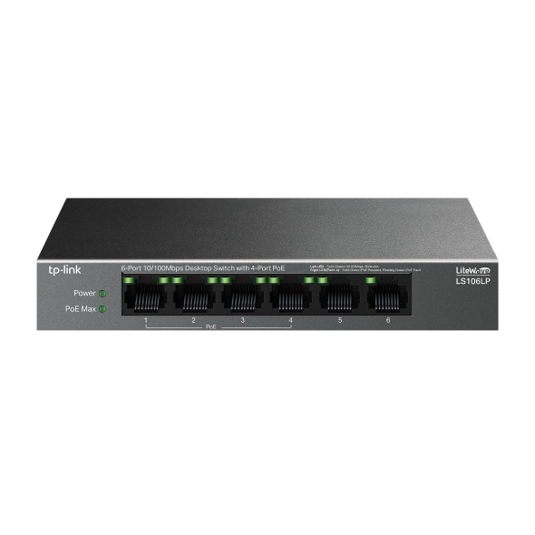 Switch PoE TP-LINK LS106LP (4 PoE, 2 Uplink, 41W)