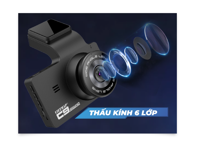 Camera hành trình VIETMAP C9 - Full HD 1080p, Góc quay rộng 170°