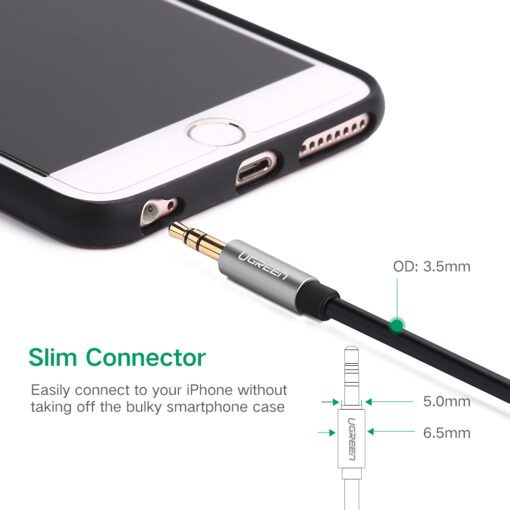 Dây cáp 3.5mm hai đầu đực đầu mạ vàng 24K Ugreen AV119 10736 Dài 3m
