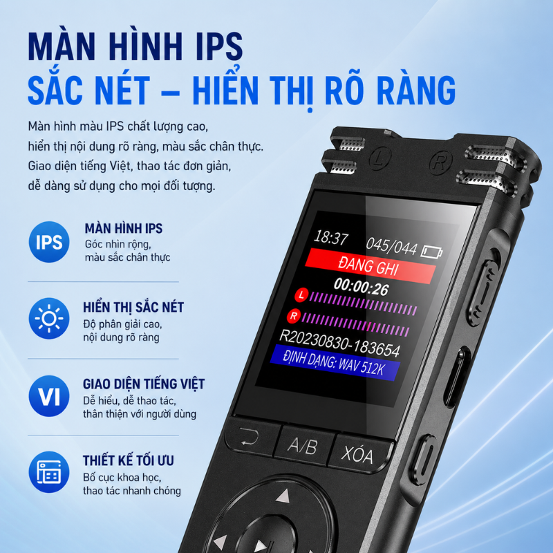 Máy Ghi Âm DS-7108NI-Q1/M – Ghi Âm Siêu Nét 1536Kbps, Pin 50 Giờ, Dễ Dùng