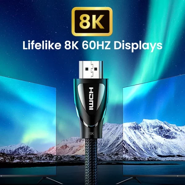 Cáp HDMI 2.1 UGREEN 80403 HD140 8K@60Hz dây bện dài 2m