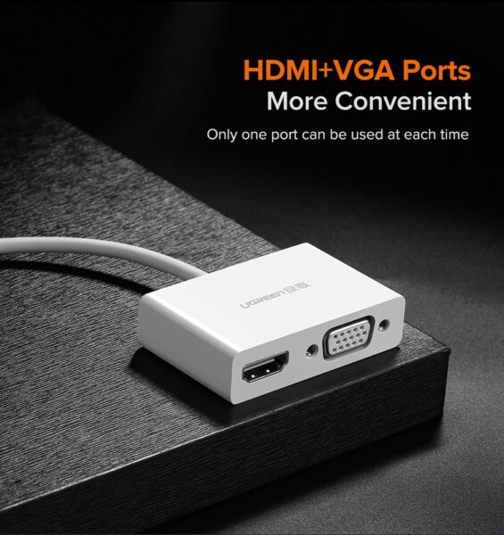 Bộ chuyển đổi Type C sang HDMI và VGA UGREEN MM123