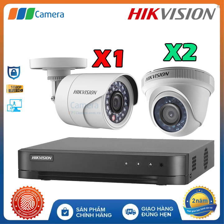 Trọn Bộ 3 Camera Có Dây Hikvision AH3KM-2MP Full HD