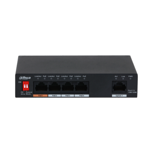 Switch PoE DAHUA DH-PFS3005-4ET-60 (4 PoE, 1 uplink, 60W)