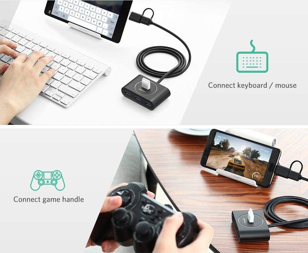 Bộ chia cổng USB 3.0/ Type C sang 4 cổng USB 3.0 UGREEN 40850