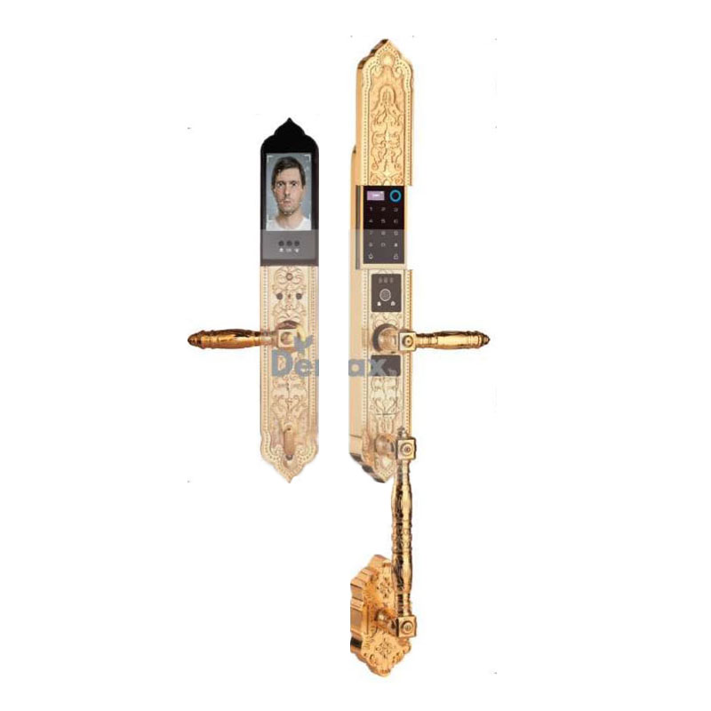Khóa cửa khuôn mặt đại sảnh Demax SL988 24K BRASS
