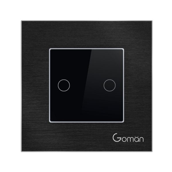 Công tắc cảm ứng thông minh Wifi 2 nút GOMAN GM-W442 [Vuông]