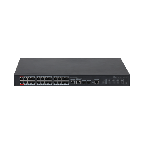 Switch PoE DAHUA DH-PFS4226-24GT-360 (24 PoE Gigabit, 2 uplink Gigabit hoặc 2 SFP, 360W)