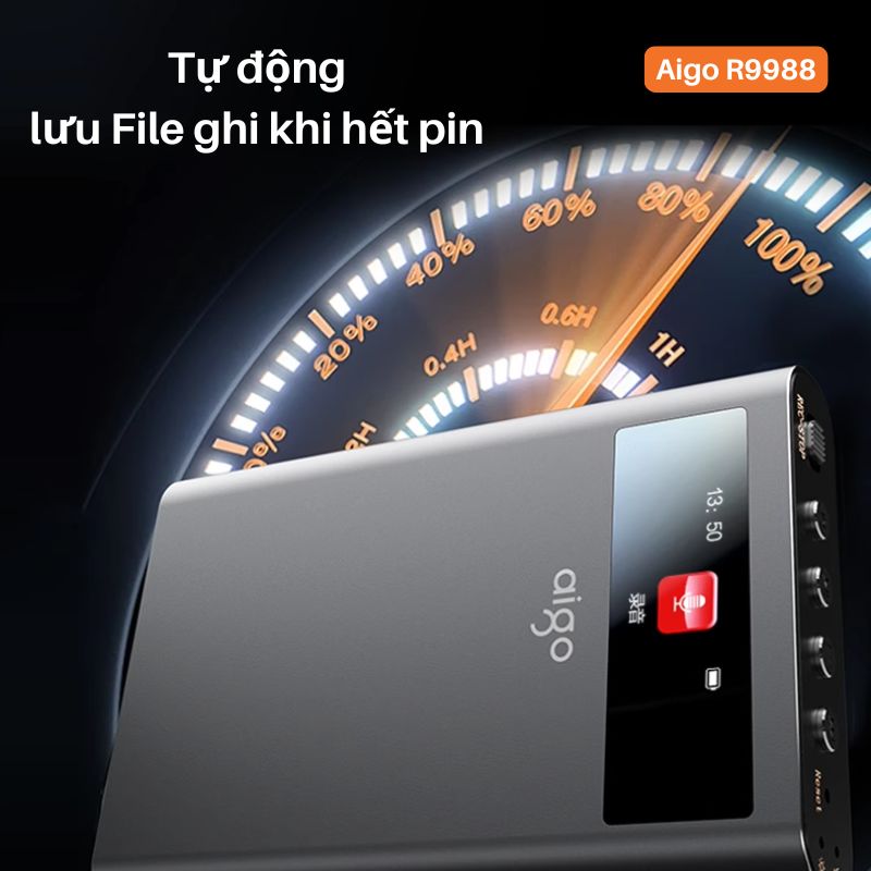 Máy ghi âm Aigo R9988  ghi âm 30 ngày - Lọc âm siêu tốt - Bảo mật File an toàn
