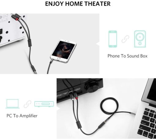 Dây chuyển đổi 3.5mm ra 2RCA (HOA SEN) Dài 3m UGREEN AV102 10512