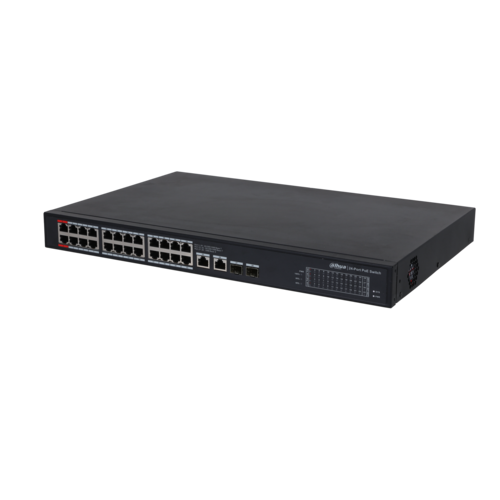 Switch PoE DAHUA DH-PFS3228-24GT-360 (24 PoE Gigabit, 2 uplink Gigabit, 2 SFP, 240W)