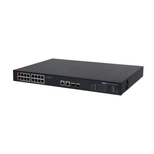 Switch PoE DAHUA DH-PFS3220-16GT-190 (16 PoE Gigabit, 2 uplink Gigabit, 2 SFP, 190W)