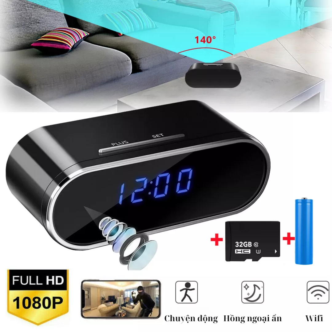 Camera Đồng Hồ WiFi VD-I4 Full HD – Ngụy Trang Kín Đáo, Xem Từ Xa