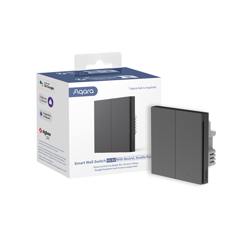 Công tắc thông minh Aqara H1 Xám EU – Quốc tế WS-EUK04 2 Nút có dây nguội