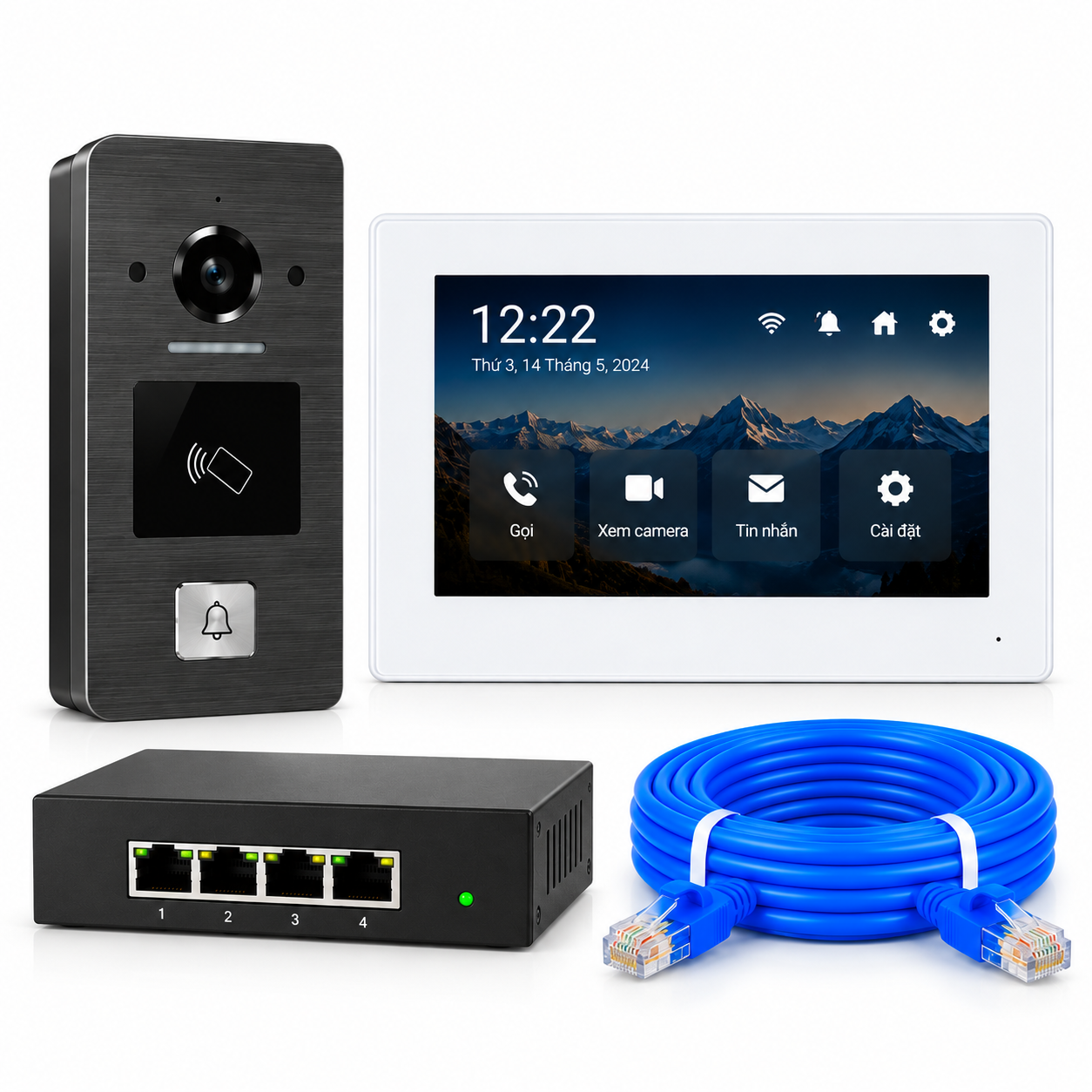 Trọn bộ chuông cửa có hình Bas-IP AV-04FDI-AQ-07LL